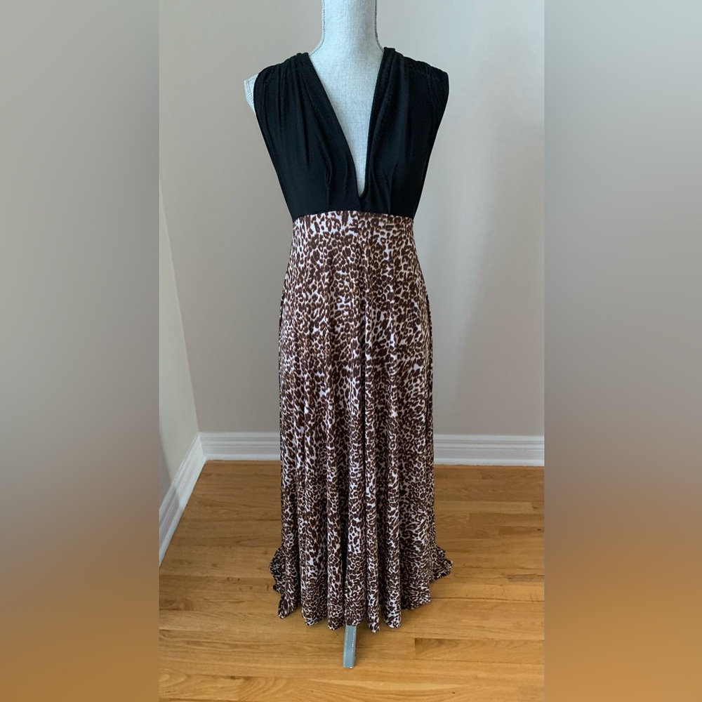 Black and Brown Leopard Print Dress